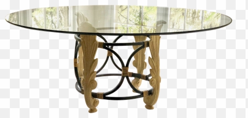 Hollywood Regency Drexel Glass Round - Diningt Table png