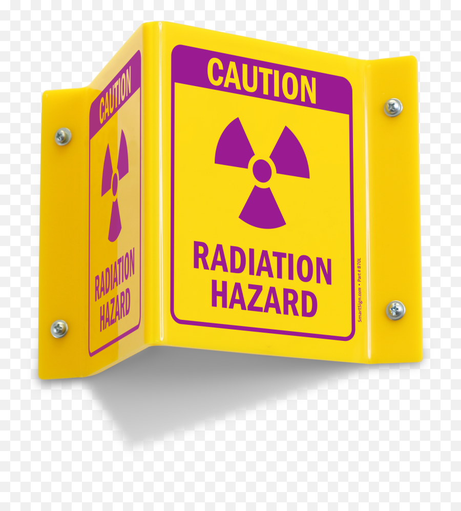 Projecting Caution Radiation Hazard Sign Sku S - 4552 Sign Png,Radiation Symbol Png