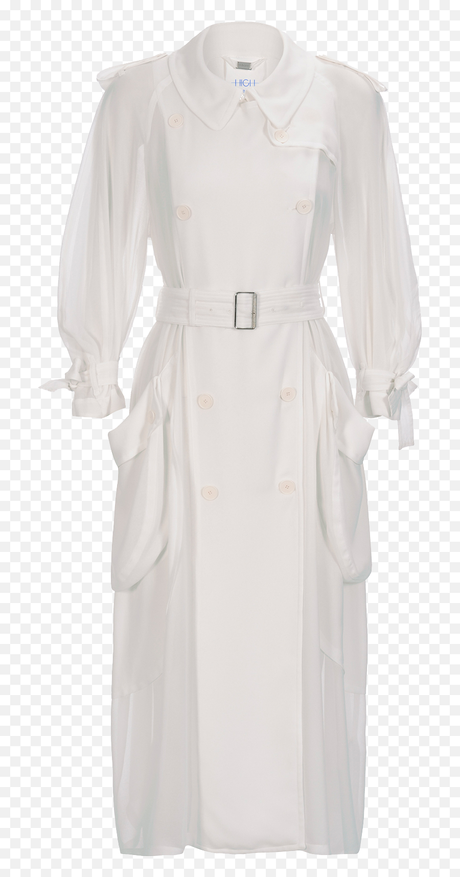 White Organza Trench Coat - Overcoat Png,Trench Coat Png