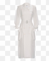 White Organza Trench Coat - Overcoat Png,Trench Coat Png