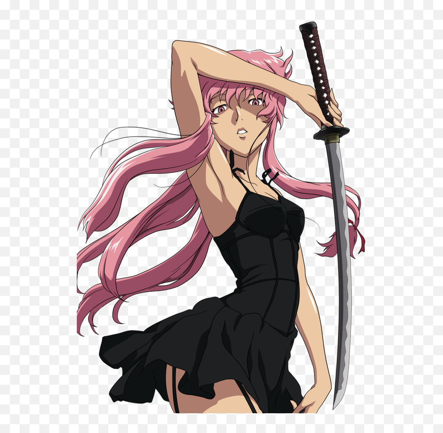 Yuno Gasai - Yuno Gasai Black Dress Png,Yuno Gasai Png