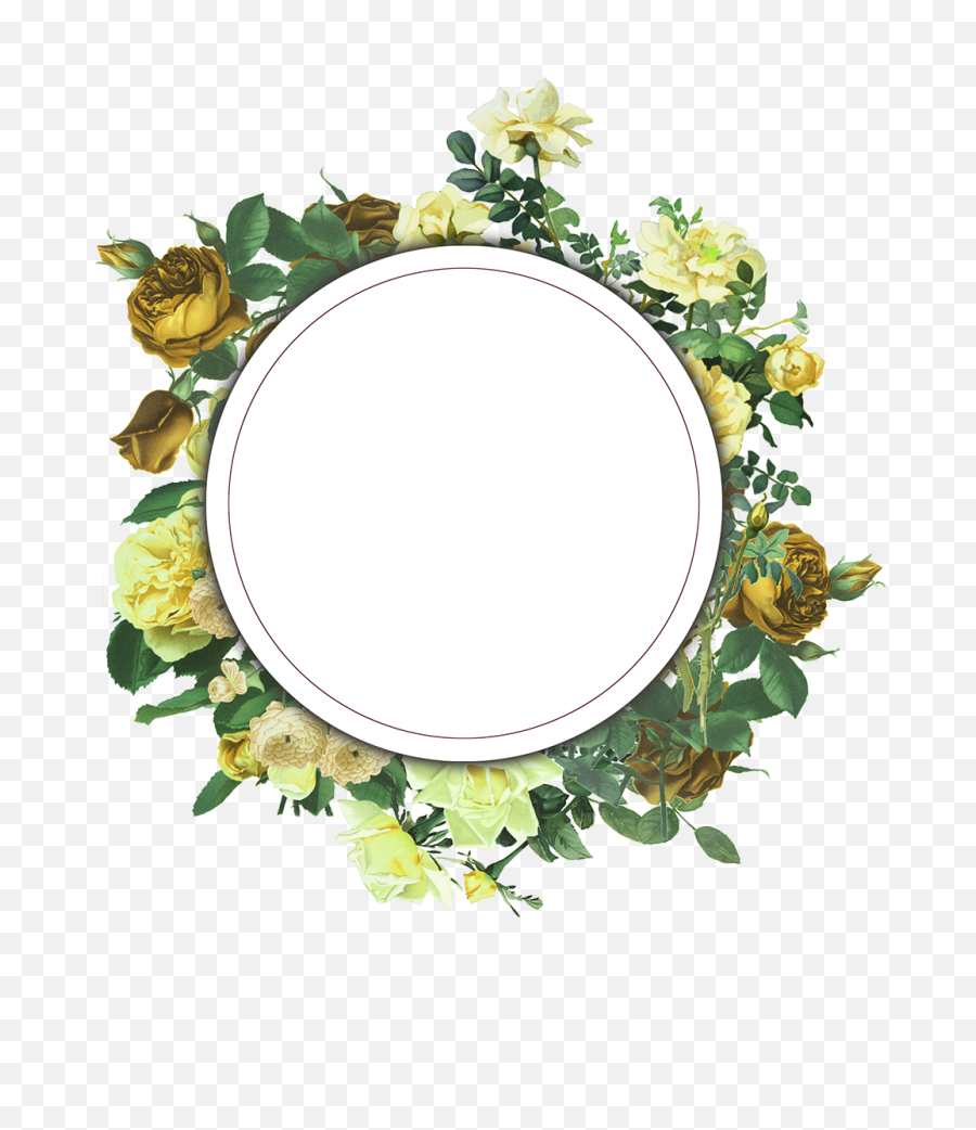 Floral Frame Png Pic Background Play - Transparent Background Flower Frame Png,Yellow Frame Png