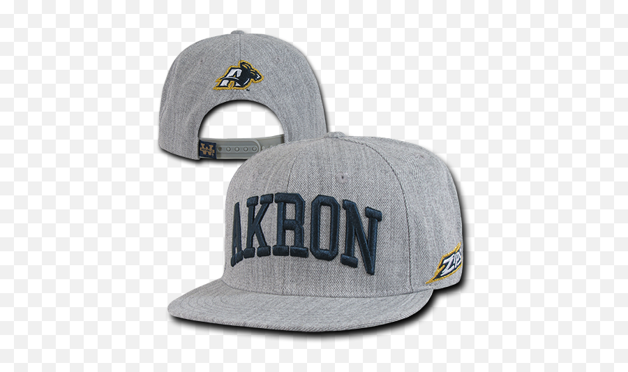 University Of Akron Ua Zips Ncaa Flat Bill Heather Gray Snapback Baseball Cap Hat - For Baseball Png,University Of Akron Logo
