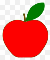 Green Outline Red Apple Clipart Png - One Apple Clipart,Red Apple Png