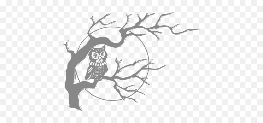 Free Owl Bird Vectors - Tree With An Owl Png,Owl Silhouette Png