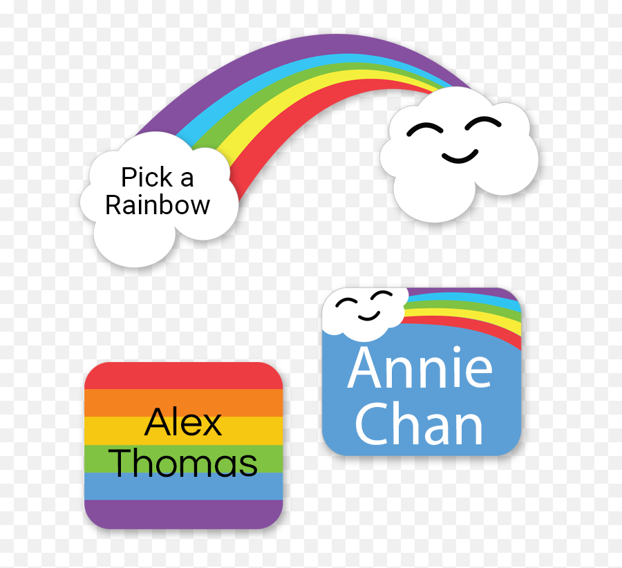 Rainbow Tag - Vertical Png,Rainbow Cloud Png