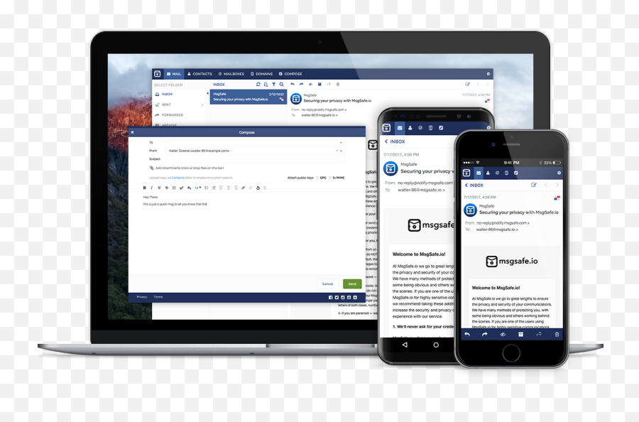 Most Secure Email - Free End To End Encryption Msgsafeio Technology Applications Png,Phone Email Website Icon