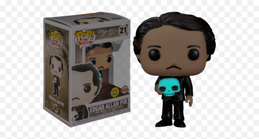 Funko Pop Edgar Allan Poe - Edgar Allan Poe With Skull Glow Edgar Allan Poe Funko Pop Png,Poe Icon