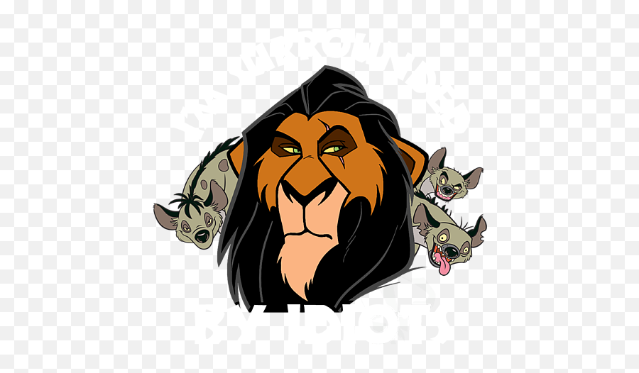 Lion King Scar Surrounded By Idiots Graphic T - Shirt Greeting Scar Lion King Logo Png,Lion King Icon