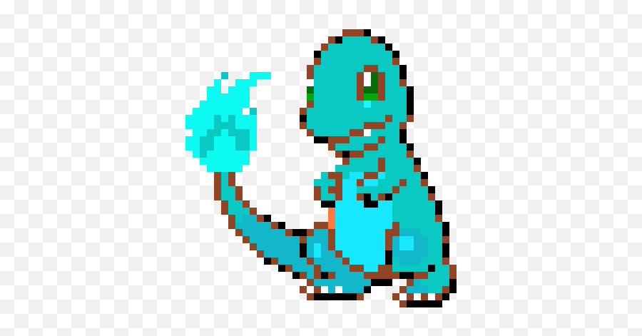 Blue Flame Charmander Pixel Art Maker - Charmander Pixel Art Png,Blue Flame Transparent