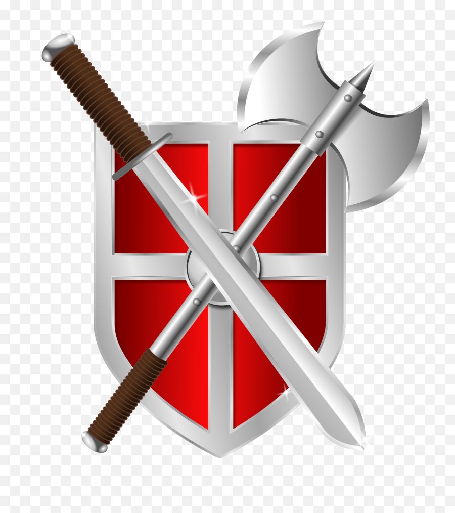 Sword Shield Transparent Png - Shield With Axe And Sword,Sword And Shield Transparent