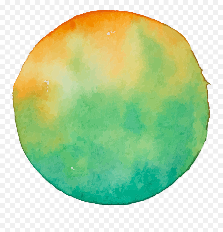 Color Circle Watercolour Orange - Acuarela Verde Png,Watercolor Circle Png