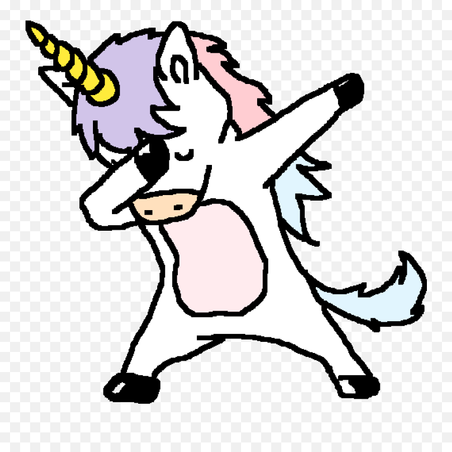 Pixilart - Black And White Unicorn Png,Dabbing Unicorn Png