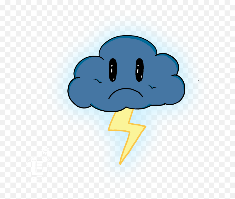 Cloud Pencil And In Color - Cute Thunderstorm Clipart Png,Thunder Cloud Png