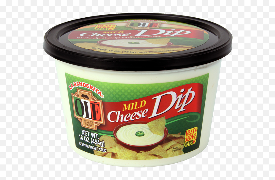 Download Hd Mild Queso Dip 16oz - Ole Cheese Dip Transparent Ice Cream Png,Dip Png