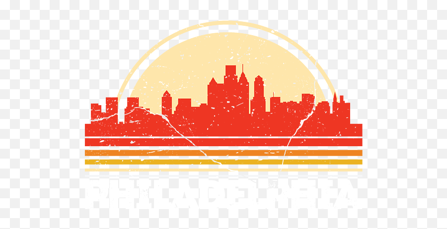 Classic Retro Philadelphia City Skyline - Portable Network Graphics Png,Philadelphia Skyline Silhouette Png