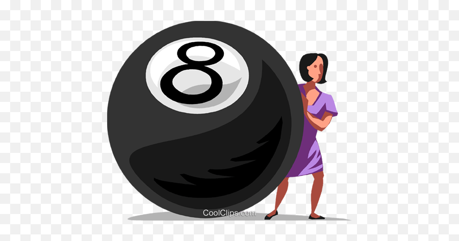 Businesswoman Behind The Eight Ball Royalty Free Vector Clip - Cartoon Png,Magic 8 Ball Png