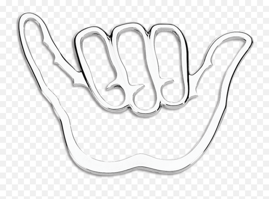 Shaka Hang Loose 3d Chrome Plated Sticker - Hang Loose Png White,Shaka Png