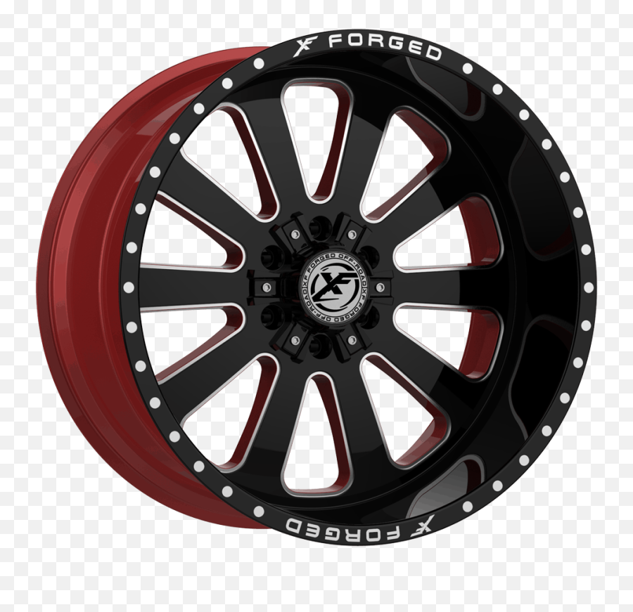 Xf Offroad Forged Xfx - 302 Gloss Black And Milled With Red Inner 20x12 44 8x1708x180 Xfx 302 Red Png,Blitz Icon R6