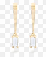 White Sapphire Candy Bar Drop Earrings Png