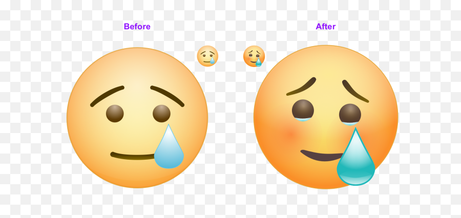 Download A Before And After Comparison Of The Happy - Crying Happy With Crying Emoji Png,Cry Emoji Png