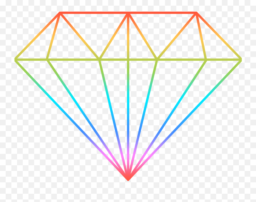 Download Logo Diamond Rainbow - Diamond Line Drawing Png,Diamond Outline Png