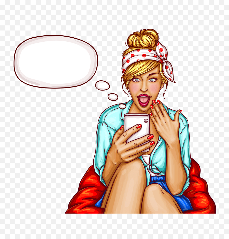 Popart Girl With Speech Bubble Image Free Download Searchpngcom - Free Pop Art Girl Png,Word Bubble Png