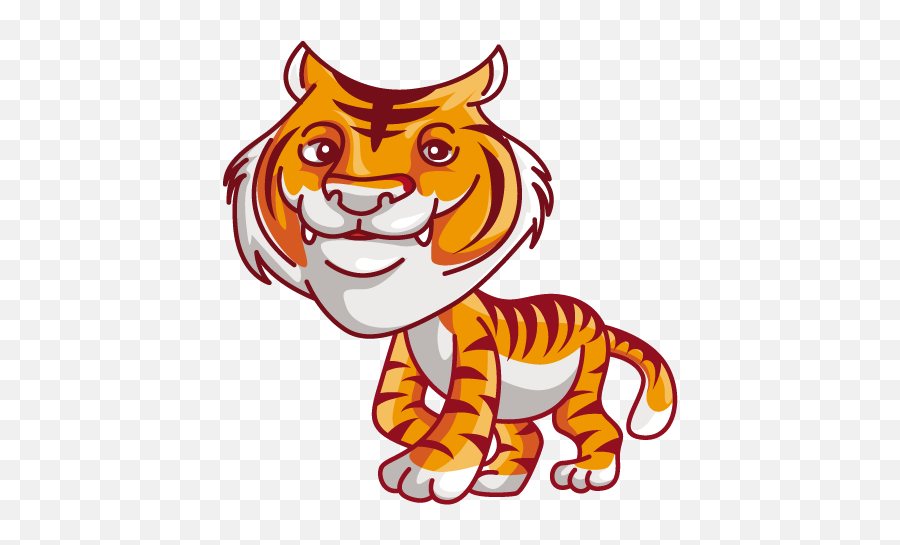 An Cartoon Proud Siberian Tiger - Cartoon Tiger Without Background Png,Tiger Transparent