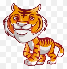 An Cartoon Proud Siberian Tiger - Without Background png
