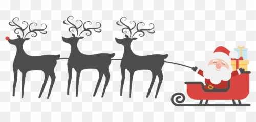 Download Hd Happy Santa Sleigh And Reindeer - Claus png