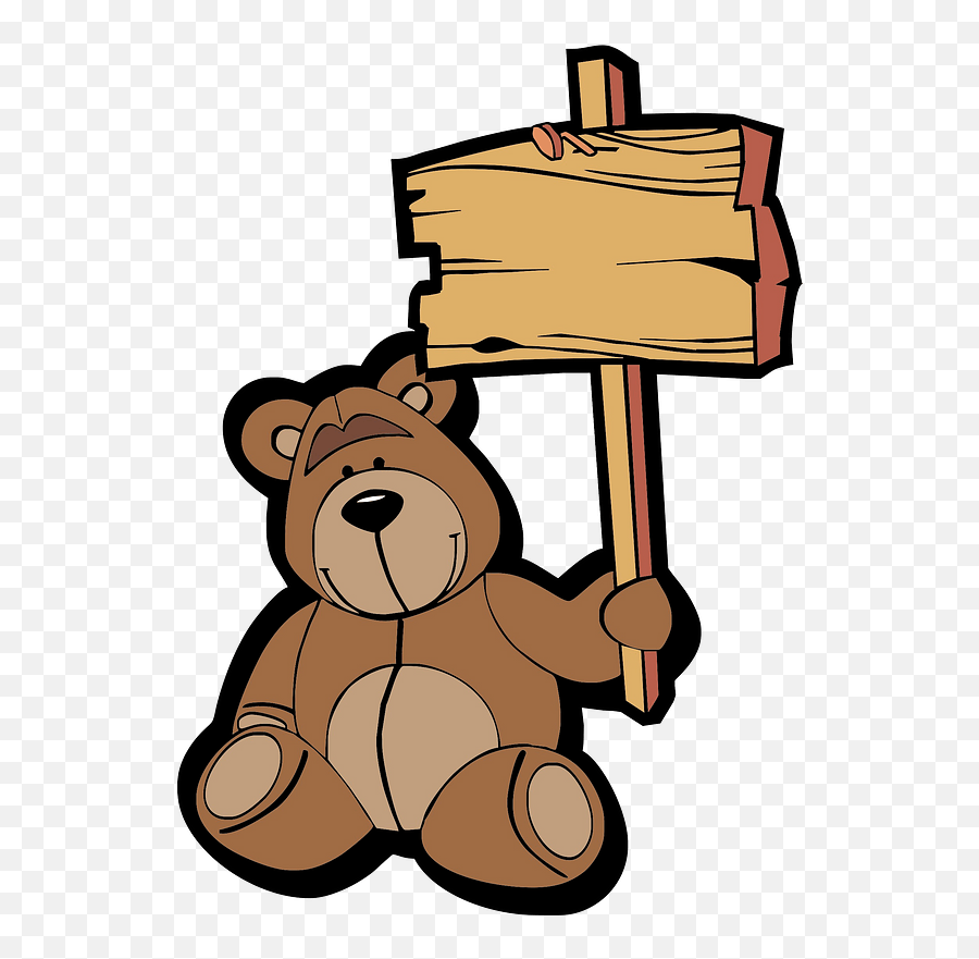 Teddy Bear With Blank Sign Clipart Free Download - Clip Art Teddy Bear Imges Png,Blank Sign Png