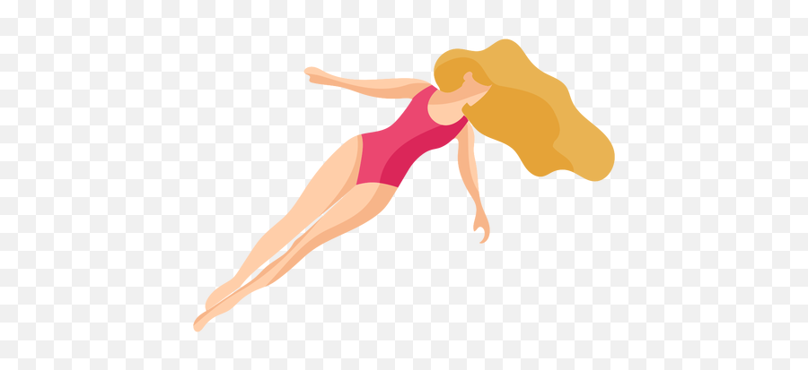 Women Girl Bathing Suit Swimsuit Hair Flat - Transparent Png Cartoon Girl In Bathing Suit,Swimsuit Png