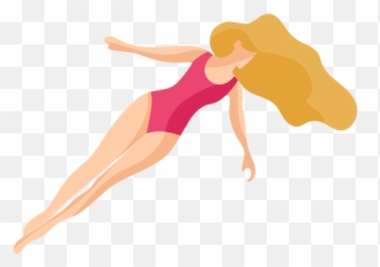 Women Girl Bathing Suit Swimsuit Hair Flat - Transparent Png Cartoon Girl In Bathing Suit,Swimsuit Png