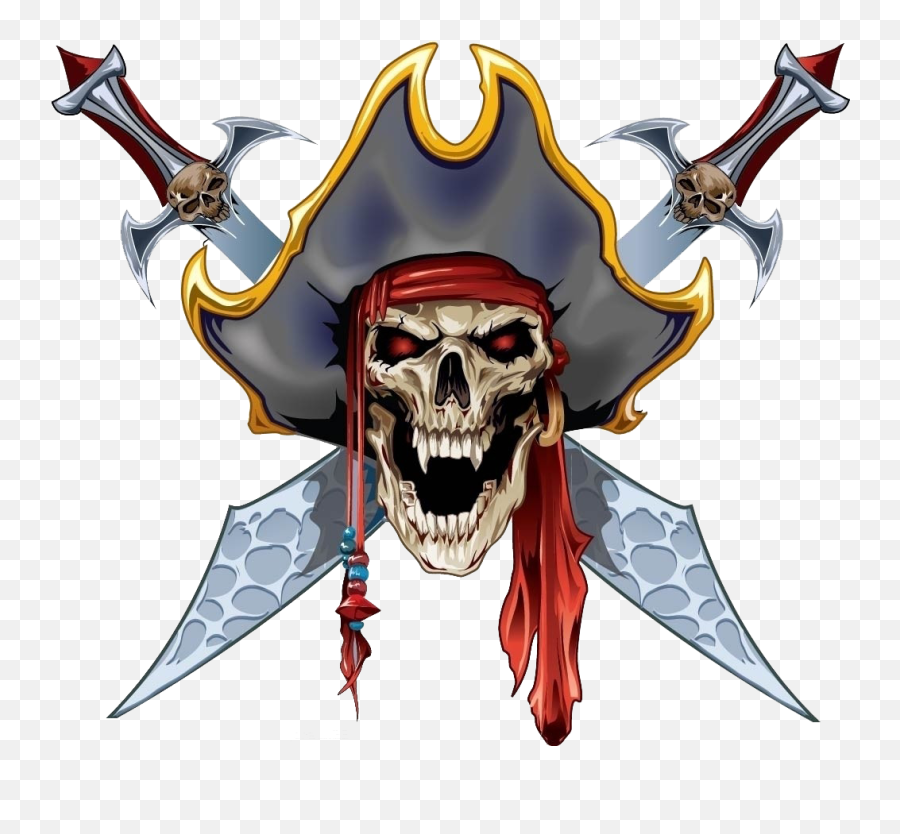 Tattoo Material Skull Piracy Flash Paper Pirate Clipart - Scary Pirate Skull Png,Pirate Skull Png