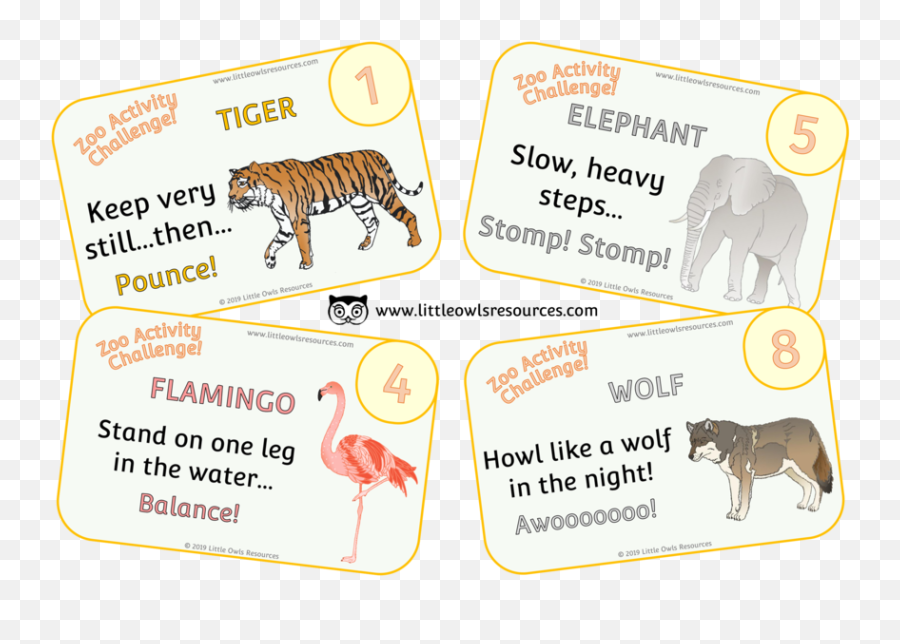 Free Zoo Activity Challenge Printable Early Yearsey Eyfs - Zoo Animal Movement Cards Png,Activity Png