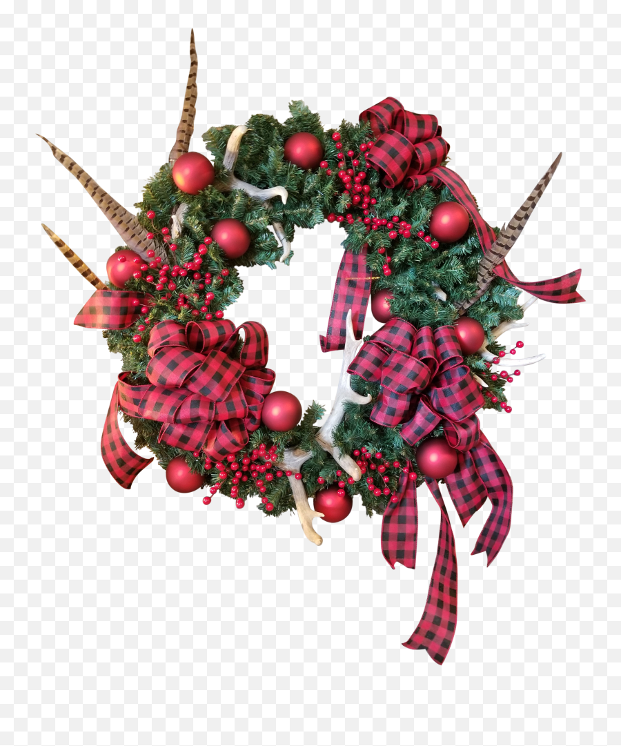 Antler Christmas Wreath - For Holiday Png,Christmas Wreath Transparent