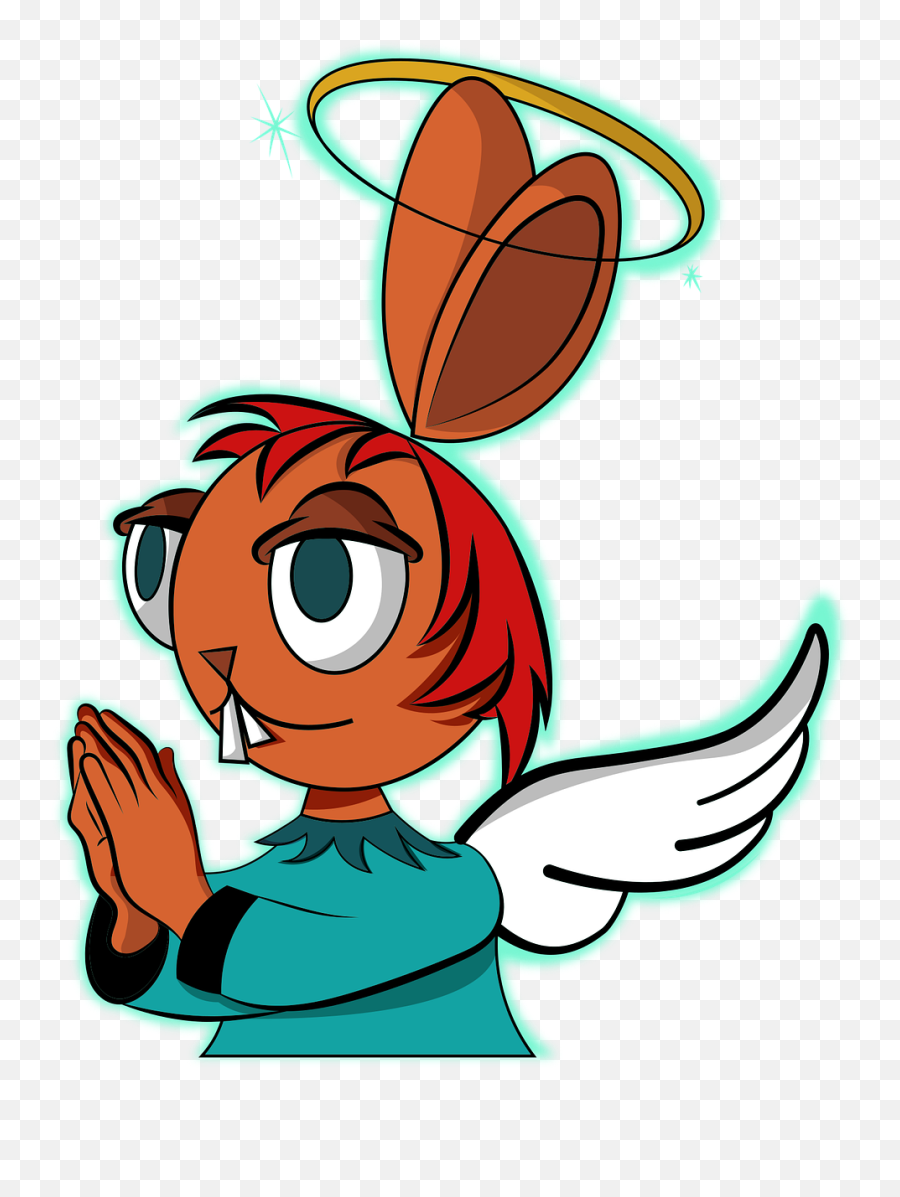 Bunny Rabbit Angel - Free Vector Graphic On Pixabay Fictional Character Png,Cartoon Wings Png