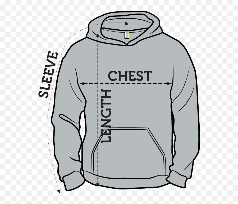 Shirtwoot Sizing Chart - Measure Length Of Hoodie Png,Hoodie Png