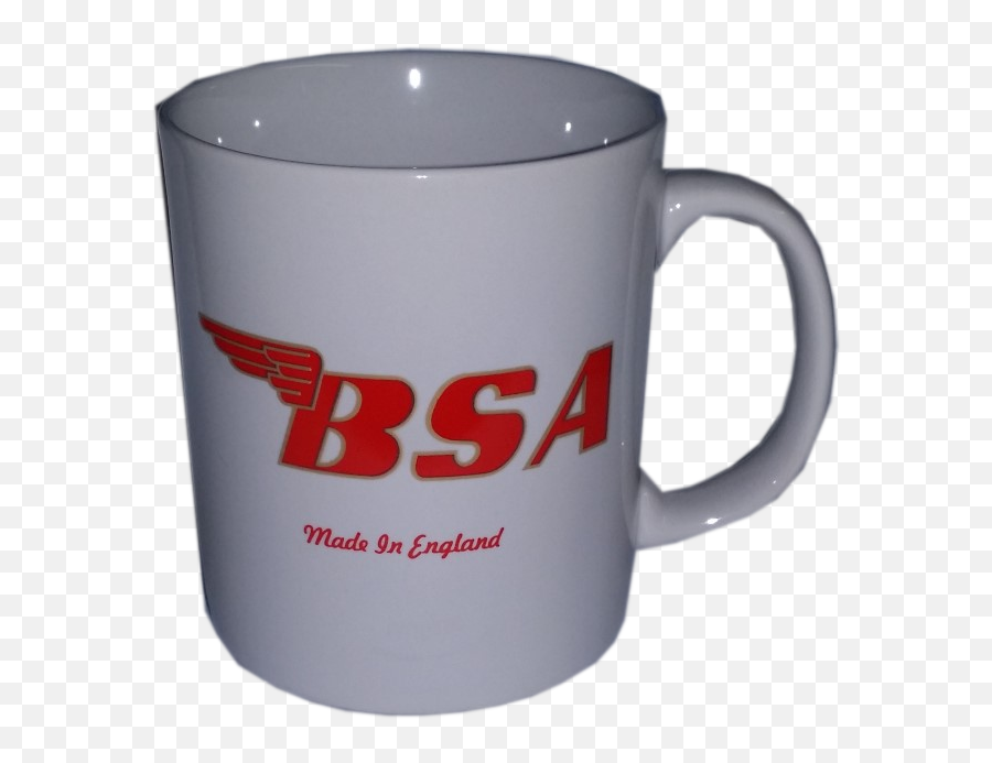 Bsa Logo Coffee Mug - White Mug With Red And Silver Logo Serveware Png,Coffee Cup Logo