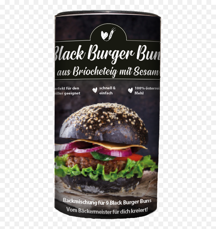 Black Brioche Burger Buns With White - Black Sesame Burger Bun Png,Burger Bun Png