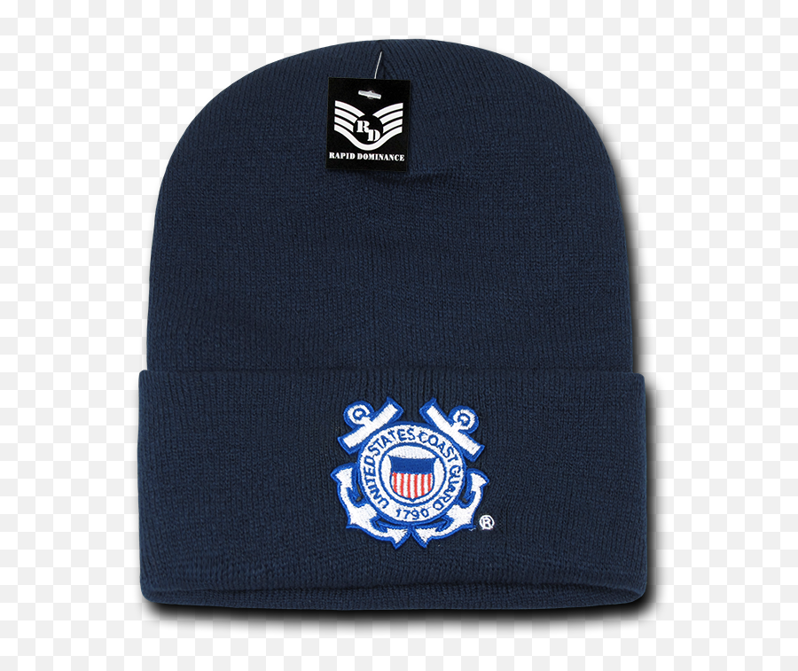 Rapid Dominance Us Coast Guard Logo Navy - Embroidered Us Military Beanies Beany For Men Women Cuffed Long Knit Caps Hats Us Coast Guard Png,Coast Guard Logo Png