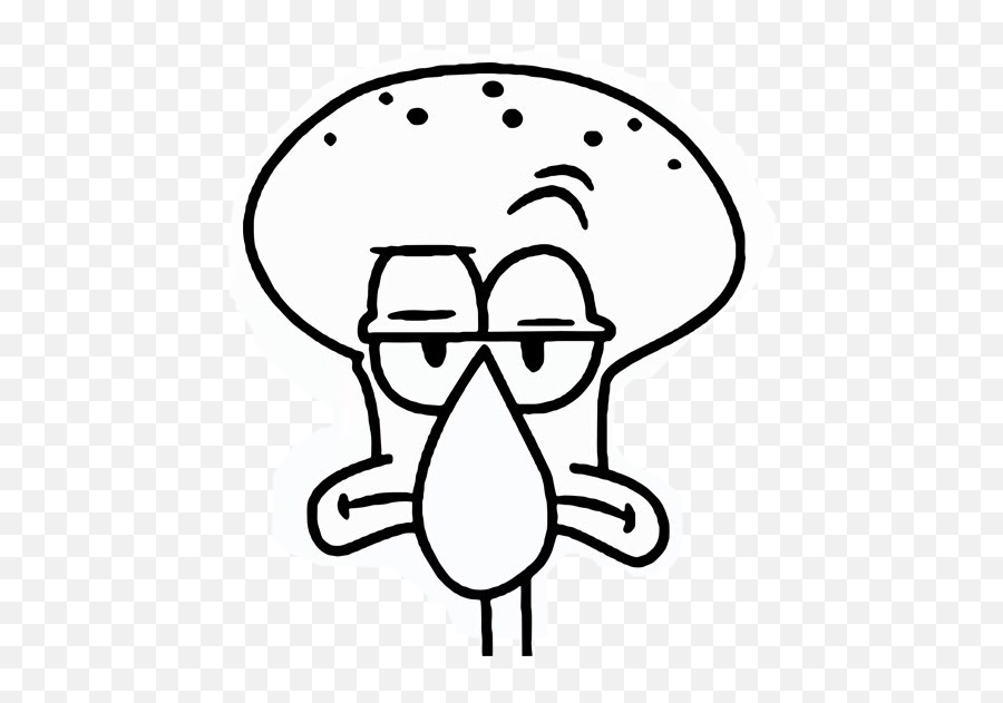 Squidward Sticker Lazy Bored By Naomi15 - Squidward Tentacles Png,Squidward Nose Png