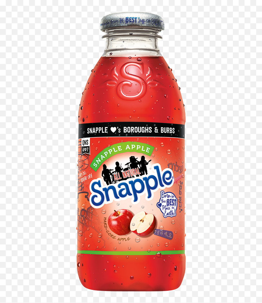 These Limited - Edition Snapple Bottles Feature Queens Harrison Cider Apple Png,Snapple Logo