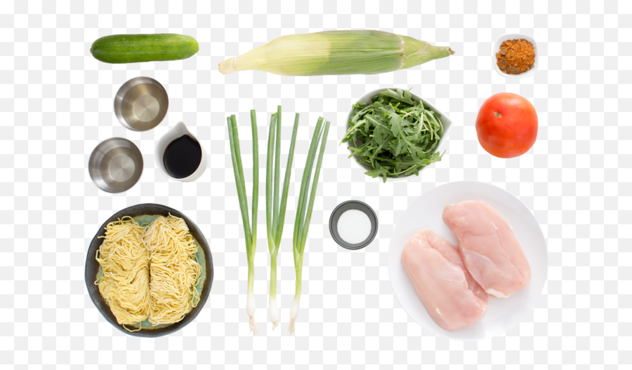 Chicken Hiyashi Chuka With Fresh Ramen Noodles U0026 Summer Vegetables - Vegetables Top View Png,Ramen Noodles Png