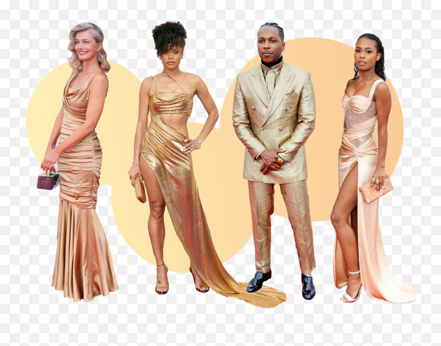Oscar 2021 Gold Was The Most Striking Trend - Oscar 2021 Golden Dresses Png,Will Smith Icon Parody