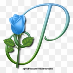 Monica Michielin Alfabetos Blue Bud Rose Alphabet Numbers - Flower Clipart Blue Rose Png