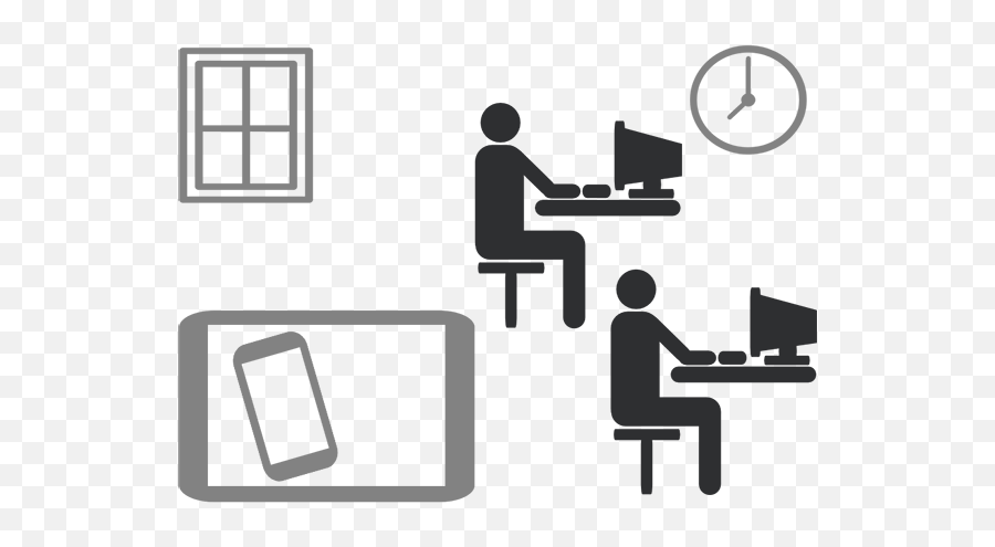 We Develop Ideas Into Mobile Apps - Man On Computer Black And White Png,Men At Work Icon