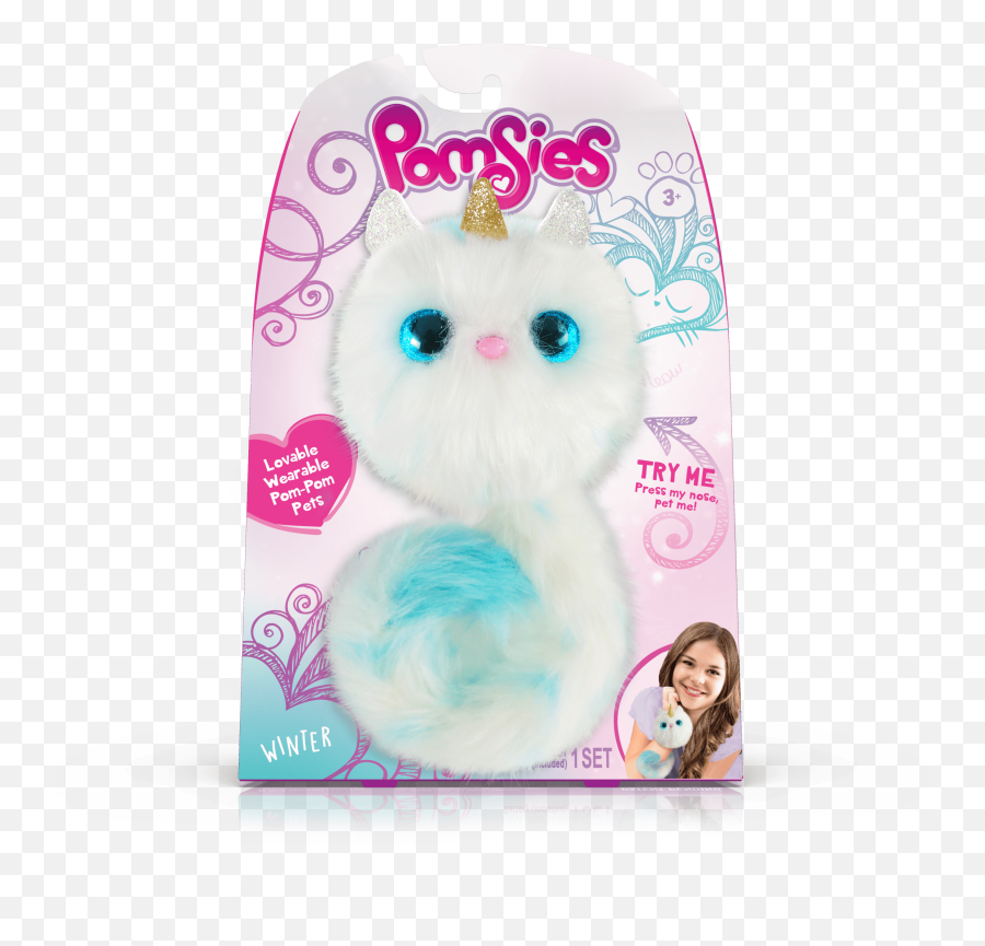 Pomsies Pet Unicorn Winter - Plush Electronic Interactive Toy Pomsies Pinky Png,Hatchimal Owl Icon