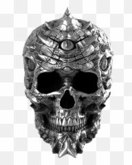 Cursed Skull Of The Dragon Wizard Ring Silver - Scary png