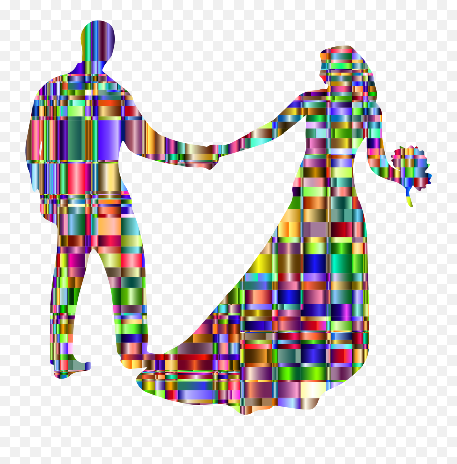 Prismatic Silhouette Of A Wedding Couple Free Image Download - Marriage Png,Wedding Icon Vector Free Download
